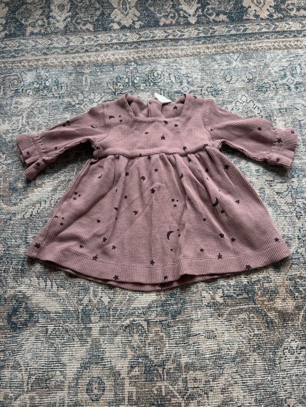 Kate Quinn Girls Mauve Star & Moon Long Sleeve Dress